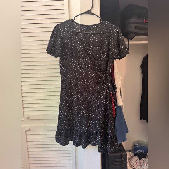 Black Polka Dot Wrap Dress - Picture 1 of 1